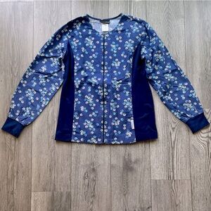 Cherokee Flexibles Women’s Zip-Up Scrub Jacket with Knit Panel